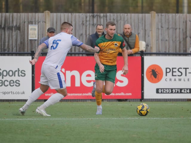 FA Trophy action between Horsham and AFC Totton