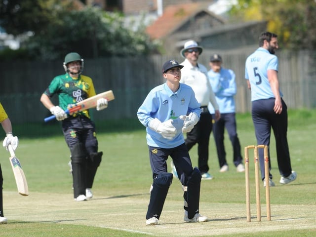 Action from the Sussex Cricket League Division 2 clash between Worthing v Burgess Hill. Picture by Stephen Goodger
