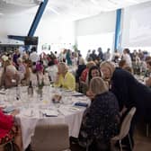 Guests gather at the Amex Community Stadium.