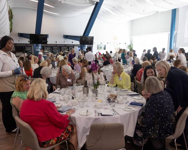 Guests gather at the Amex Community Stadium.