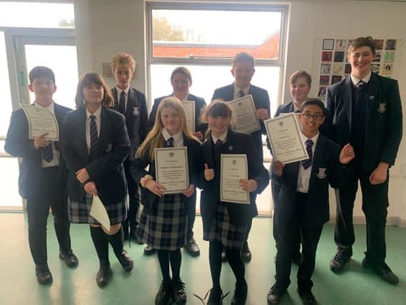 School Council Students with their awards