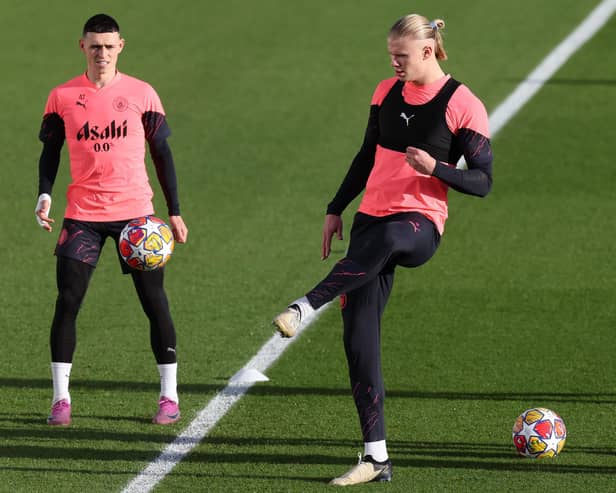Manchester City stars Erling Haaland and Phil Foden were not spotted in training ahead of the trip to Brighton. (Photo by Alex Livesey/Getty Images)