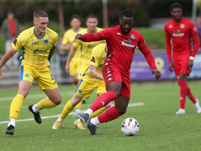 Action from Worthing FC's 1-1 draw with Taunton Town in National League South