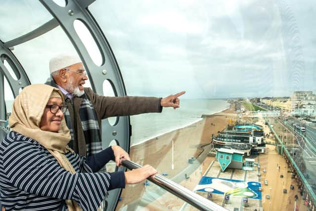 Guests onboard Brighton i360