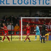 Action from the Sky Bet League 2 match against Crawley Town FC at The Broadfield Stadium, Saturday 16 December2023 
Photo credit -  Chris & Jeanette Holloway / The Bigger Picture.media