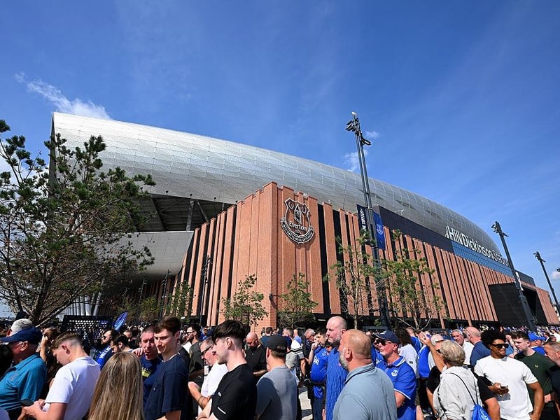 General view outside the stadium prior to the Premier League match between Everton and Brighton & Hove Albion at Hill Dickinson Stadium