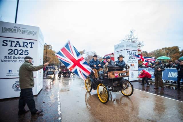 Hyde Park has been the traditional starting point since 1936. From there the veterans head down Constitution Hill, passing Buckingham Palace and continuing along The Mall before making their way beneath Admiralty Arch and into Trafalgar Square. | contributed