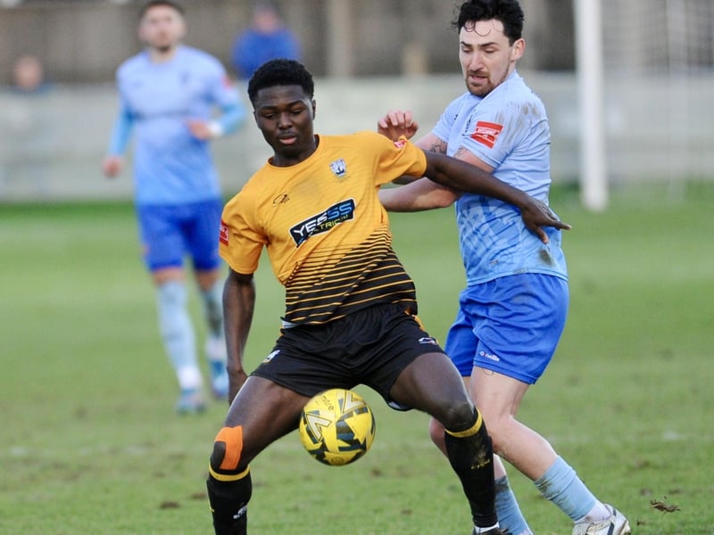 Action from Littlehampton Town v Lancing in the Isthmian south east division