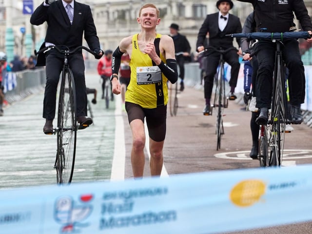 Action at the Brighton Half Marathon