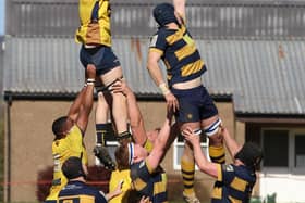 Ollie Crow up for a lineout in Raiders'visit to Sevenoaks - picture by Colin Coulson