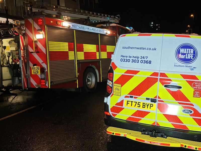A number of properties in Littlehampton were flooded on February 18. Emergency services attended the scene. Picture: Eddie Mitchell