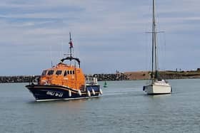 A yacht that suffered engine failure while near Eastbourne was rescued by local volunteers, the RNLI said. Picture: Peter Needham