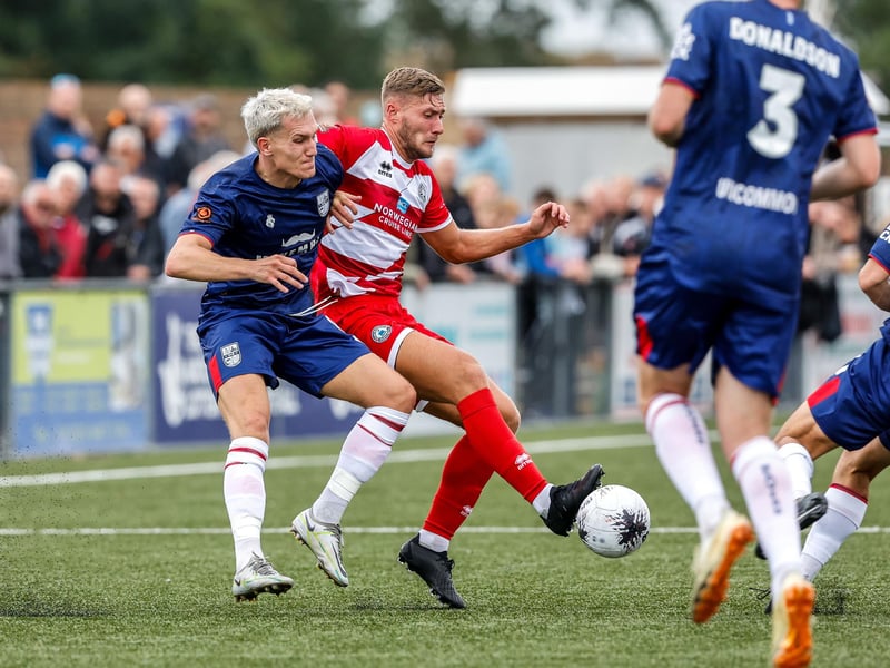 Images from Eastbourne Borough's 2023-24 season opener, a 1-0 National South home win over Hampton and Richmond