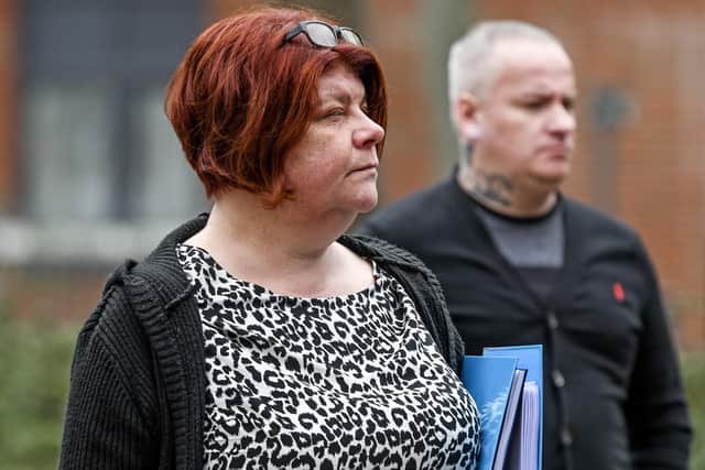 Pictured: L/R: Sarah Somerset-How and George Webb outside Portsmouth Crown Court. Photo: Solent News & Photo Agency