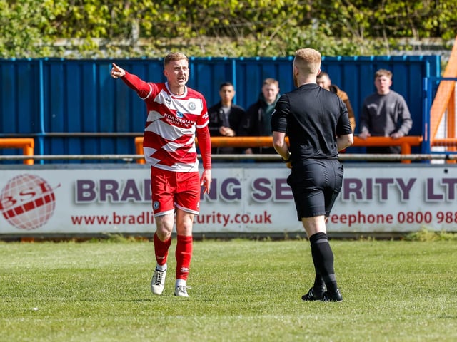 Action from Eastbourne Borough's final-day 3-2 win at Braintree - the Sports have stayed up with six points to spare