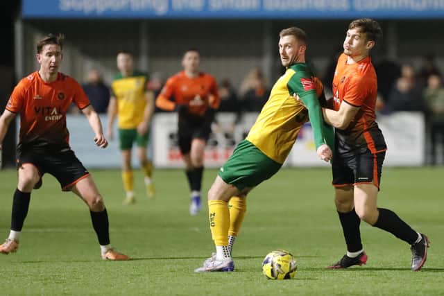 Horsham do battle with Peterborough Sports | Picture: John Lines