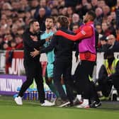 The Italian was seen having a disagreement with the Brentford boss in Friday night’s game at the Gtech Community Stadium