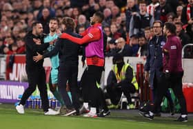 The Italian was seen having a disagreement with the Brentford boss in Friday night’s game at the Gtech Community Stadium