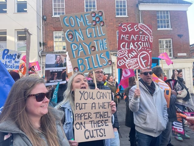 School strikes in Sussex: Hundreds of protesters arrive to take part in Sussex teacher protest - in 23 pictures