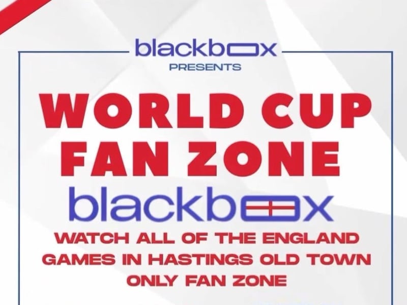Black Box fan zone in George Street, Hastings Old Town
