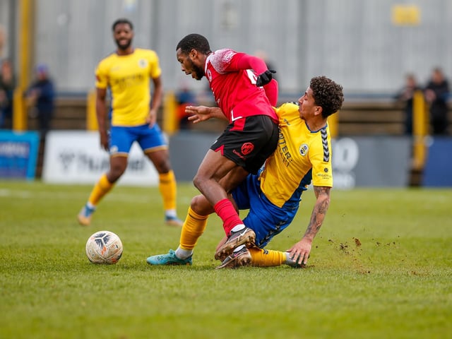 Eastbourne Borough recovered from 2-1 down at half-time to win 3-2 at St Albans City. Picture by Lydia Redman