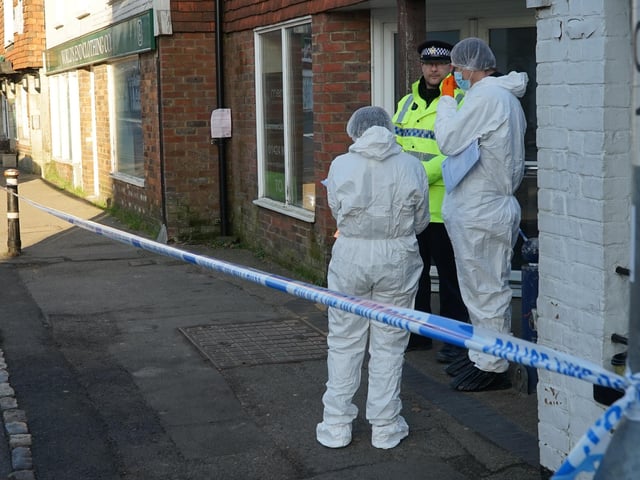 Police at the scene in Battle.
