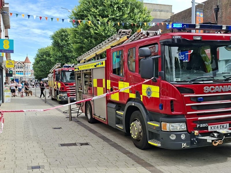 Firefighters in Bognor Regis town centre. Picture: Eddie Mitchell
