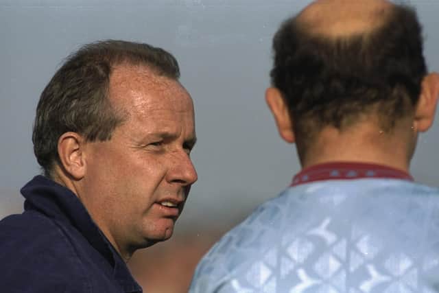 Portrait of Brighton manager Liam Brady during an FA Cup Second Round match against Canvey Island in 1995 | Picture: Clive  Brunskill/Allsport
