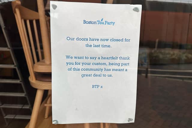 This note appeared on the cafe's window. Photo: Eddie Mitchell
