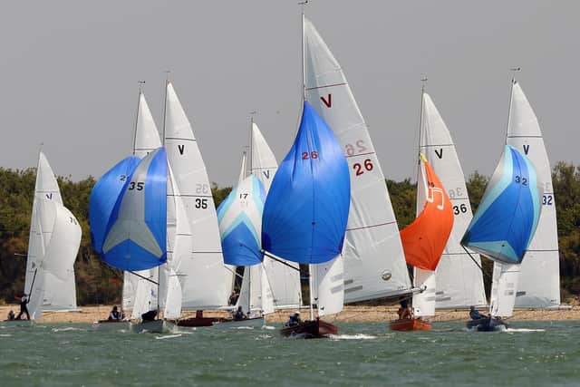 Action from day one of the Sunbeam Centenary celebrations one of thr 36 Sunbeams at Itchenor with a few crews from Falmouth | Picture: Chris Hatton