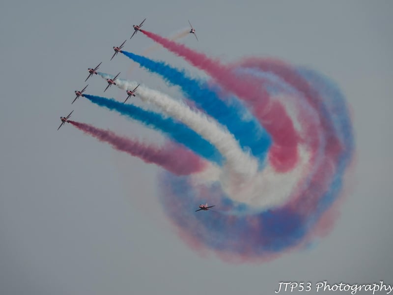 Airbourne 2025 - Eastbourne International Air Show. Red Arrows: Photo by Jeff Penfold JTP53 Photography