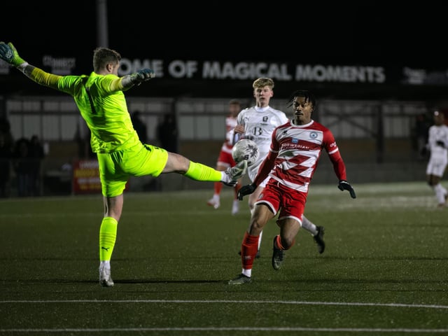 Action from Eastbourne Borough's Sussex Senior Cup quarter-final versus Hastings United