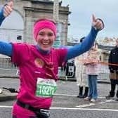 Michelle O'Connell, from Eastbourne, completed the Brighton Half Marathon on February 25 in aid of the charity Brain Tumour Research. Picture: Michelle O'Connell