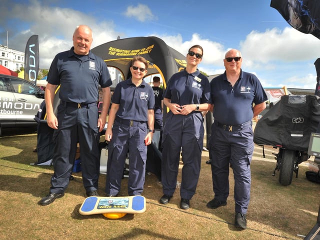 Start of Airbourne 2024 on August 15 in Eastbourne - Static displays on Western Lawns as the event opened to the public.