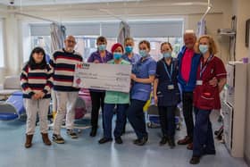 Eastbourne Bonfire Society handing over their donation at Eastbourne District General Hospital. Picture from Anna Richardson