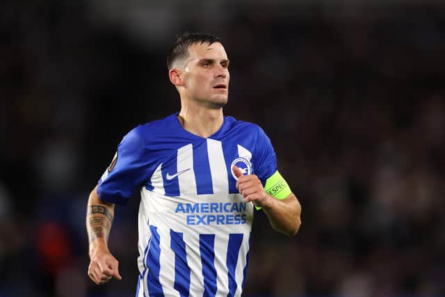 The German international has missed Albion’s last two games due to a muscular injury picked up in the Seagulls' 3-2 loss to AEK Athens. (Photo by Alex Pantling/Getty Images)