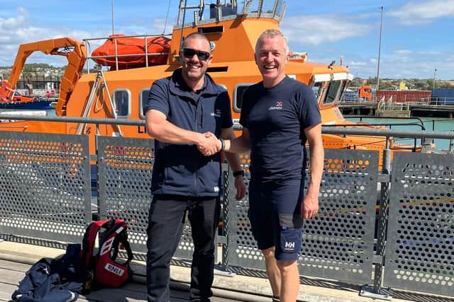John with RNLI assessor Matt Parr. Photo: Newhaven RNLI