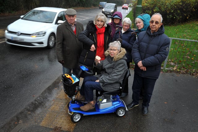 Butler's Green Road residents and some users of Age UK are calling for a pedestrian crossing near the Dolphins Practice on the B2272