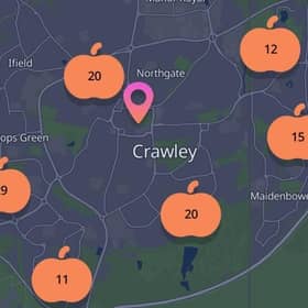 Trick or treat map, Crawley. Picture courtesy of trickortreatmap.com