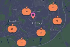 Trick or treat map, Crawley. Picture courtesy of trickortreatmap.com