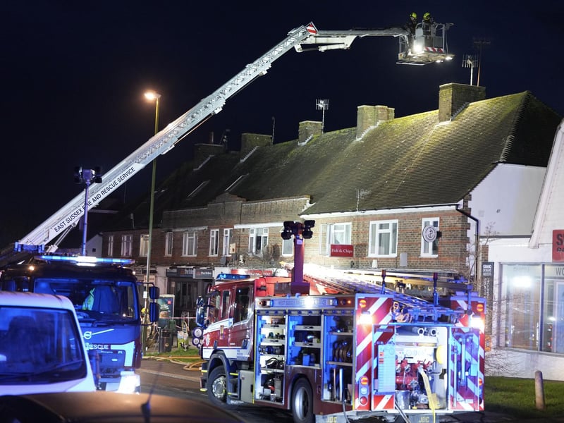 A person was taken to hospital after a Chinese takeaway restaurant caught fire in West Sussex.