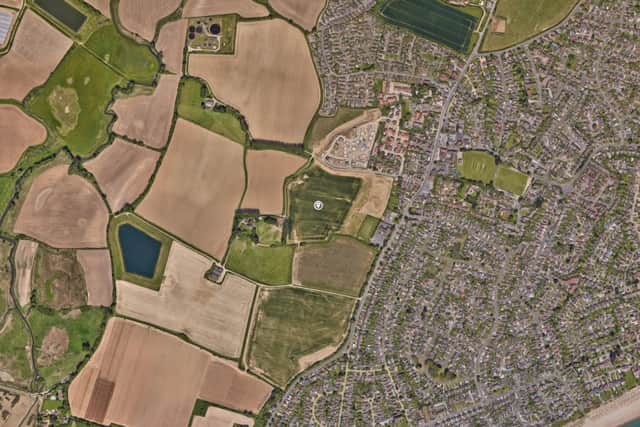 P/153/21/RES: Land South of Summer Lane and West of Pagham Road, Pagham. Readvertisement due to Amended description to 350 dwellings and substitute plans. Approval of reserved matters (appearance, layout, landscaping and scale) following outline planning Permission P/140/16/OUT for the erection of 350 No. dwellings, together with public open space, play space, drainage, parking and associated infrastructure, landscape, ancillary and site preparation works, with access off Pagham Road. This site may affect a Public Right of Way. (Photo: Google Maps)