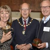 2022 winners Gill and Malcolm Farquharson with Mayor Tony Hunt