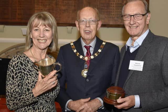 2022 winners Gill and Malcolm Farquharson with Mayor Tony Hunt