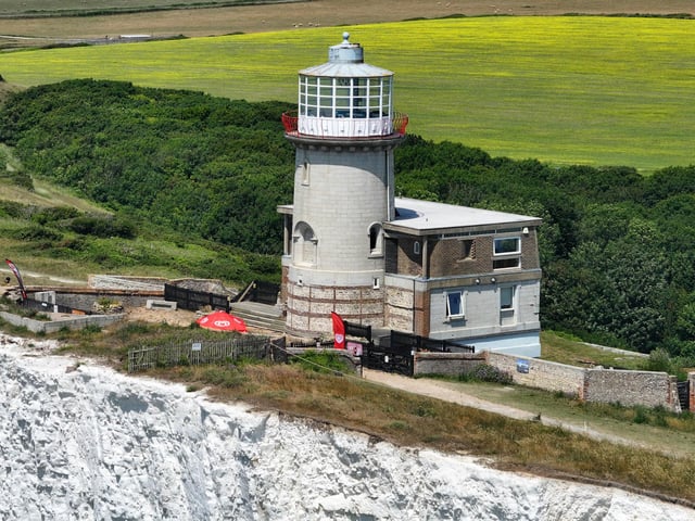 In Pictures: Crack in cliff at Beachy Head near Belle Tout Lighthouse