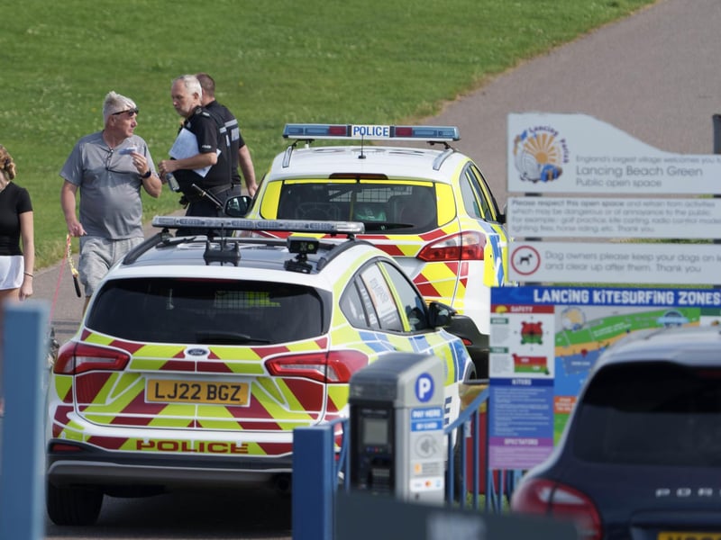 Police respond to traveller camp on Lancing Beach Green
