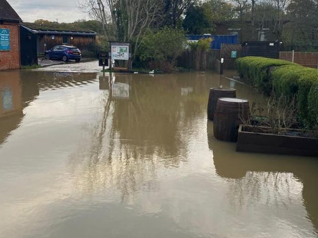The pub is right next to the Wey and Arun Canal