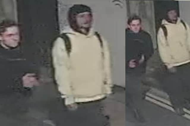 Sussex Police said officers investigating a report of arson in Brighton would like to speak with these men