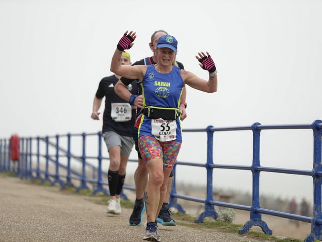 Medals, top 3s, sponsors and a variety from the course of this year's Eastbourne Half Marathon