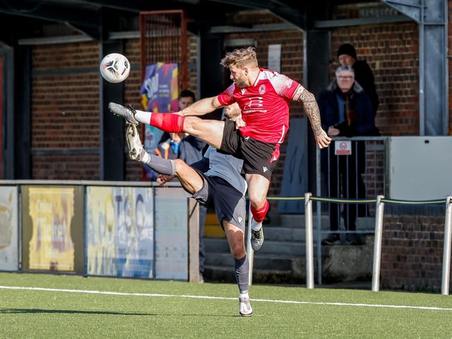 Action from Eastbourne Borough's 2-0 Ntional League South win against Slough Town at Priory Lane
